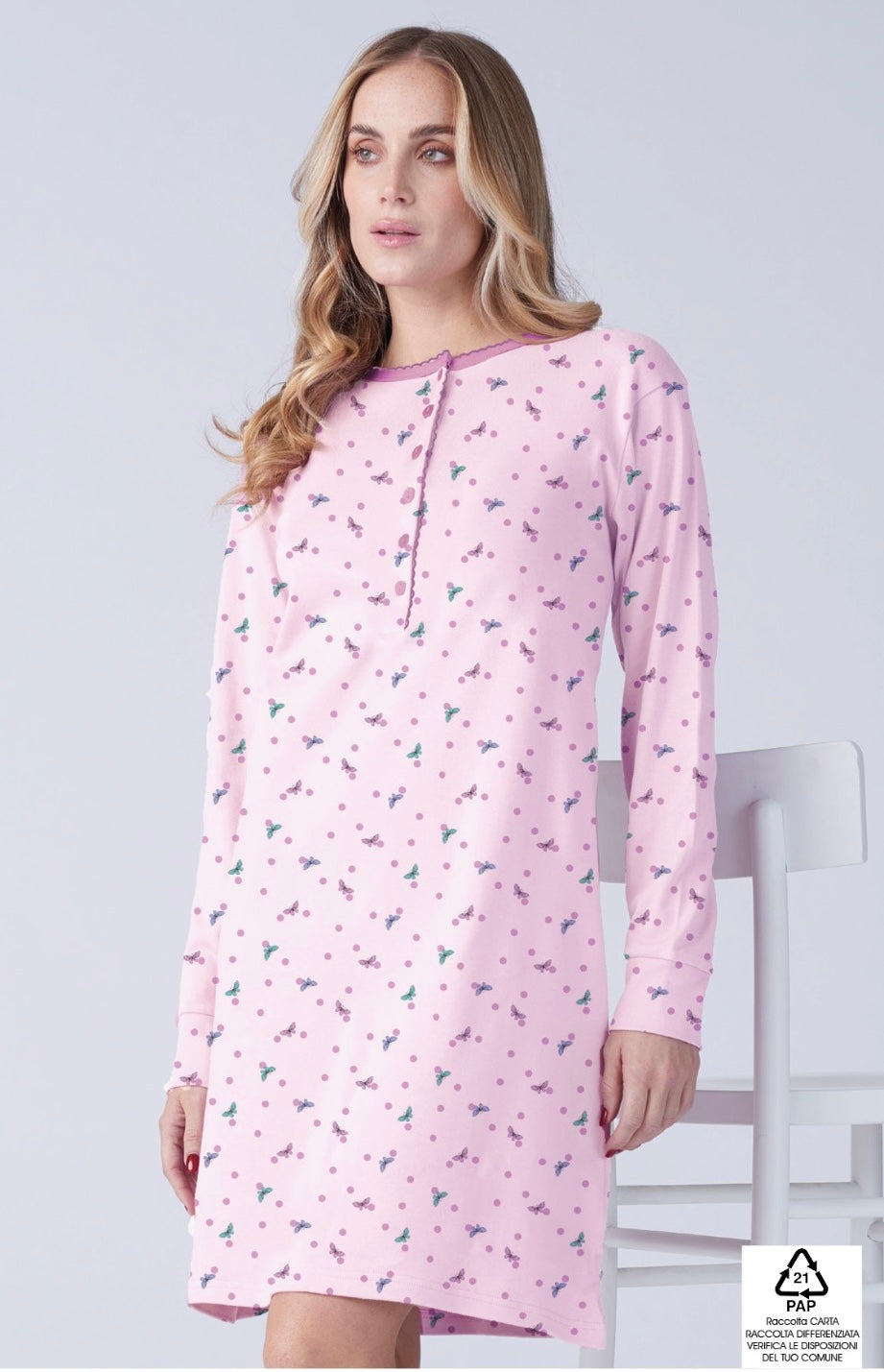 Camicia da notte in caldocotone Karelpiù 9035