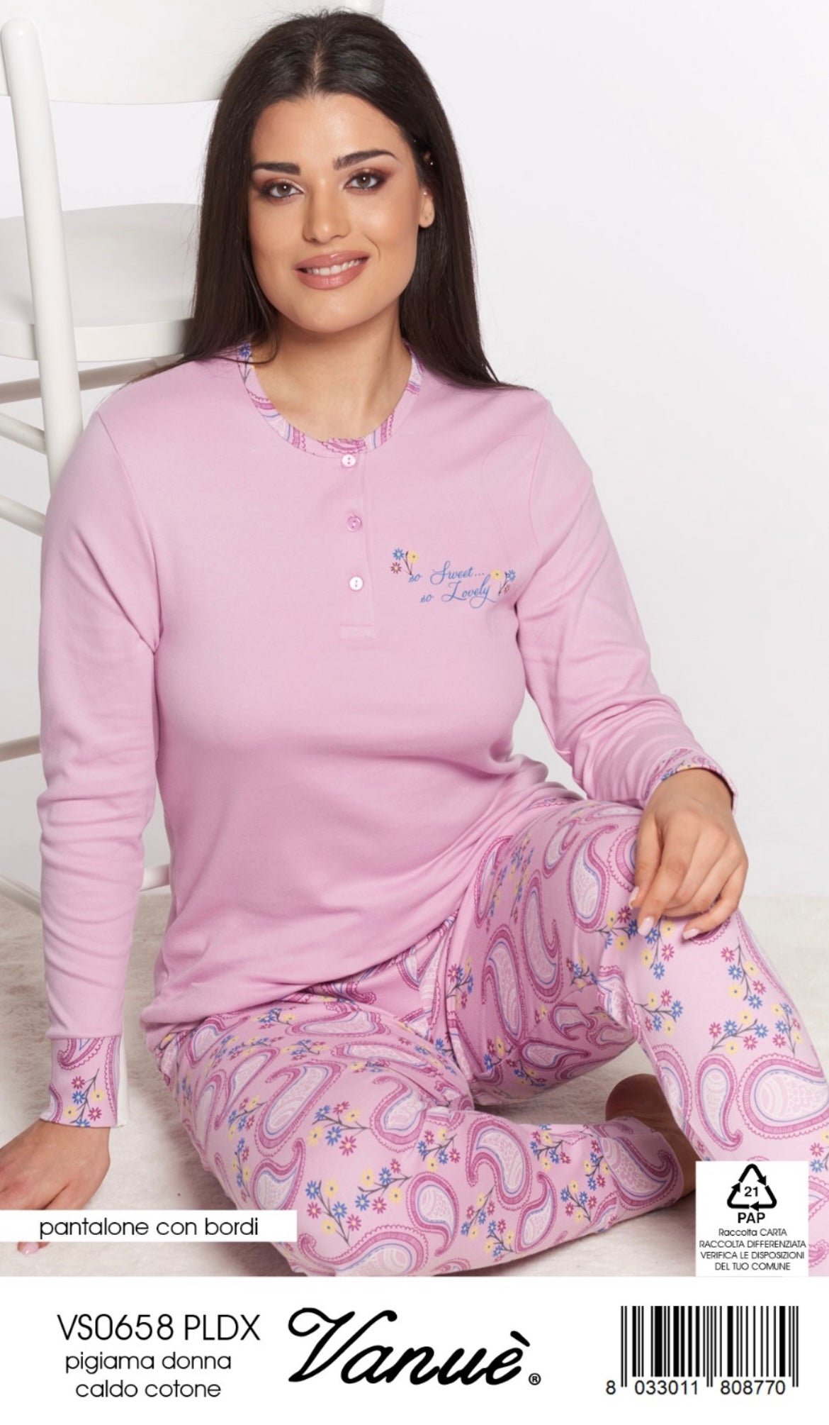 Pigiama donna caldocotone VANUÈ 0657