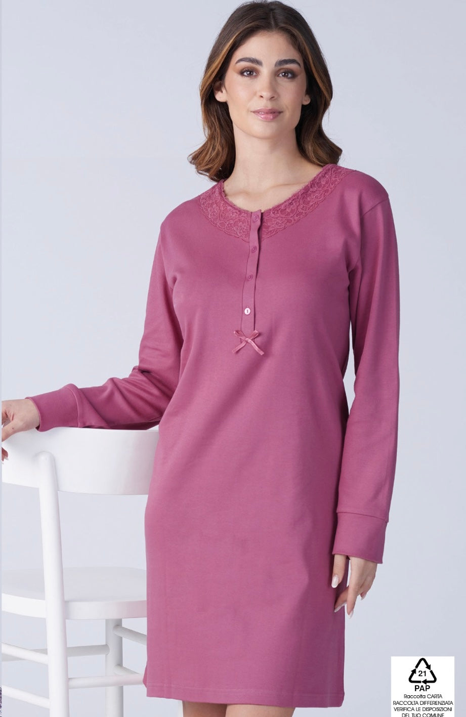 Camicia da notte caldocotone Karelpiù 9045