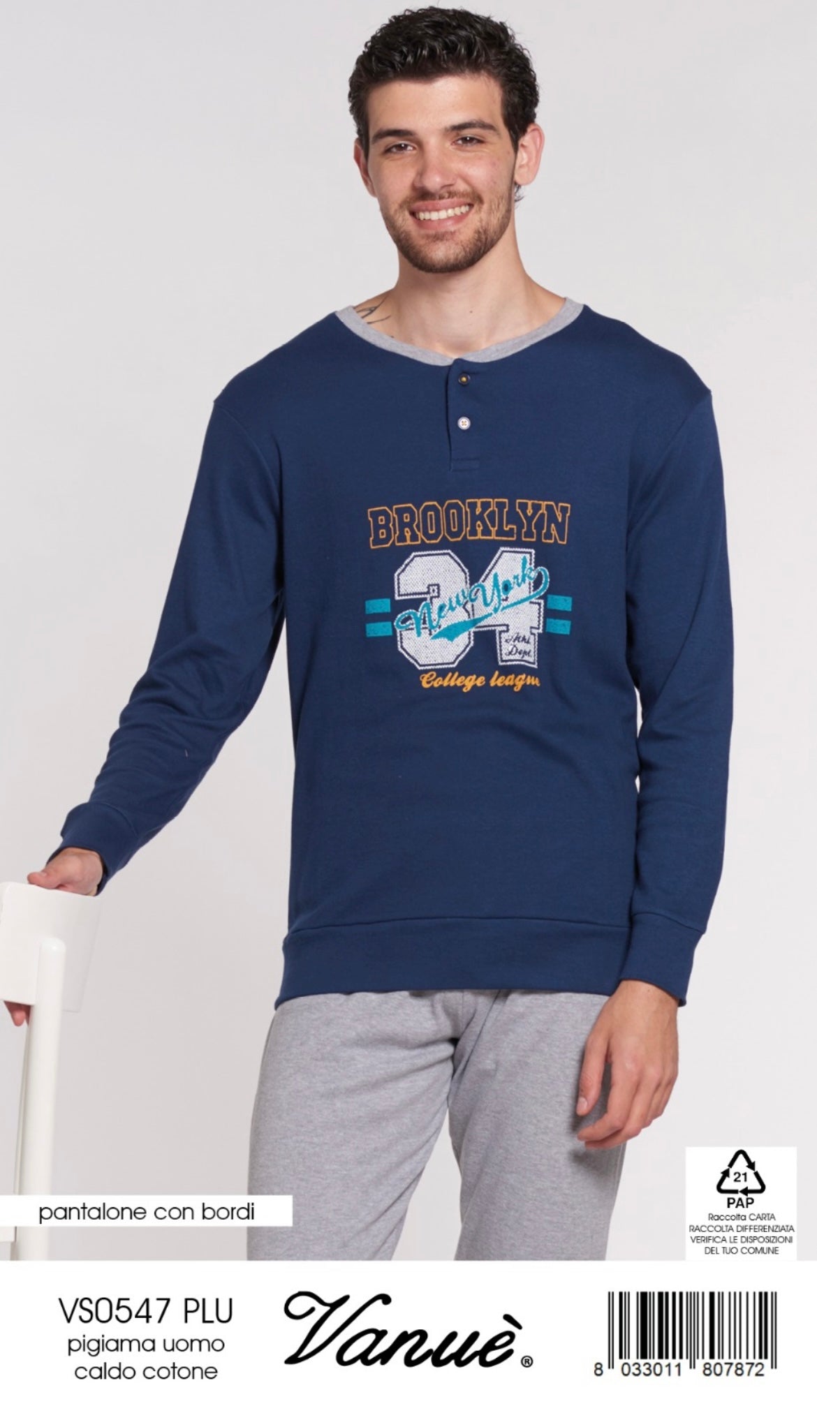 Pigiama uomo caldocotone VANUÈ 0547