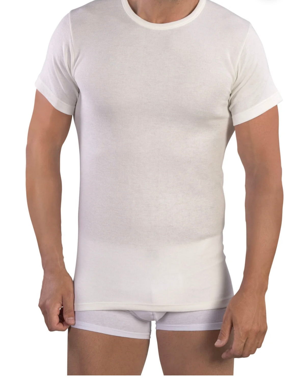 Demi-manches col rond laine&coton MMUB71 MABRAT