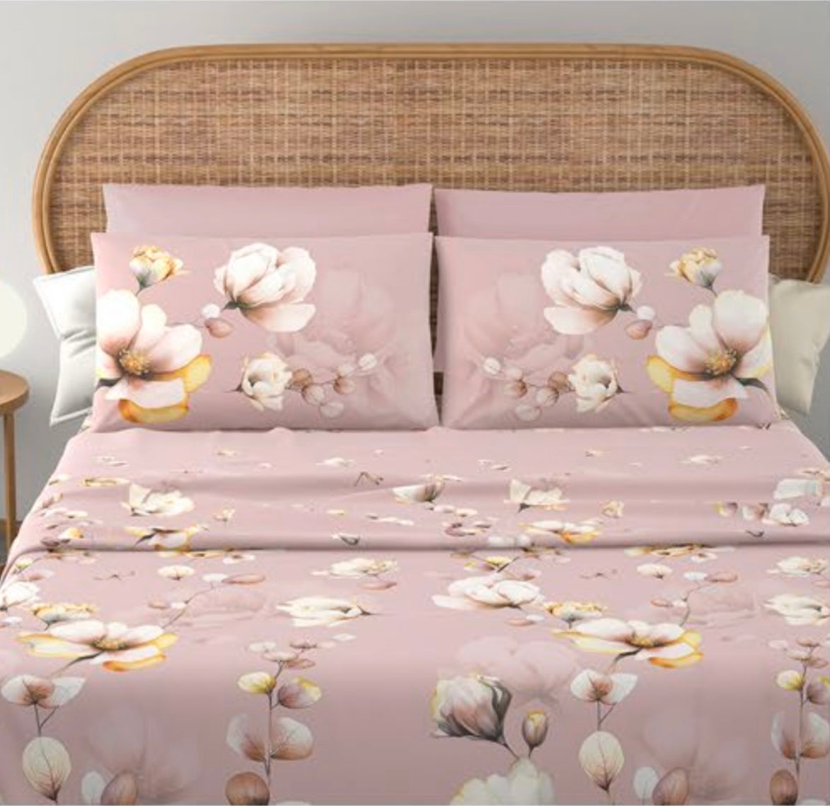 Completo letto matrimoniale stampa digitale 4 federe COTONIDEA Dalila