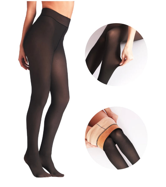 Sheer effect fleece tights BELLISSIMA