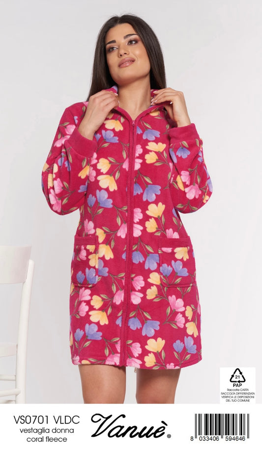 Vestaglia donna Coral feece VANUÈ 0701