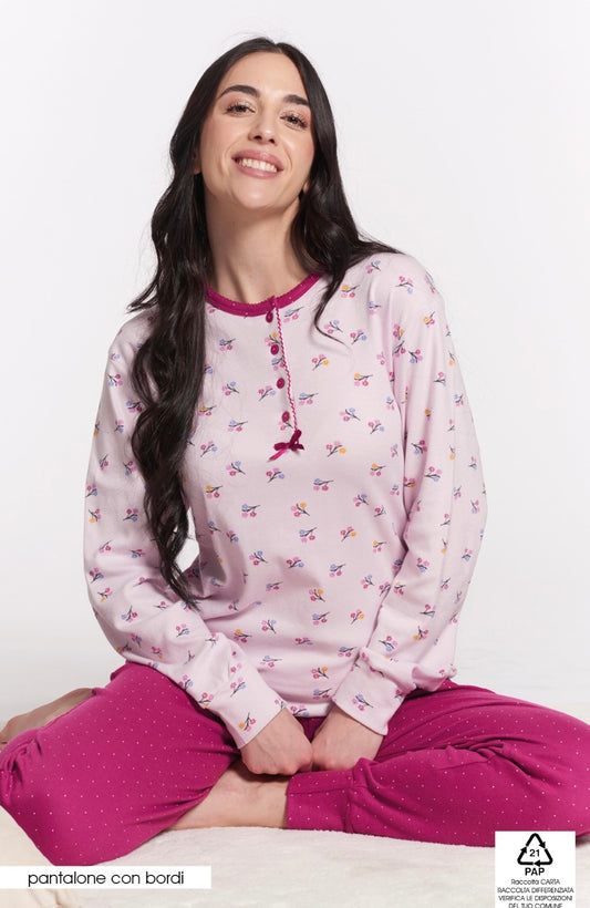 Pigiama donna calibrato caldocotone VANUÈ 0631