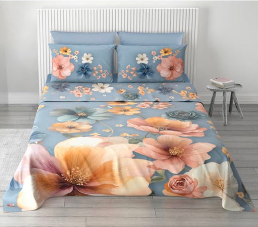 Completo letto matrimoniale stampa digitale 4 federe COTONIDEA Olimpia