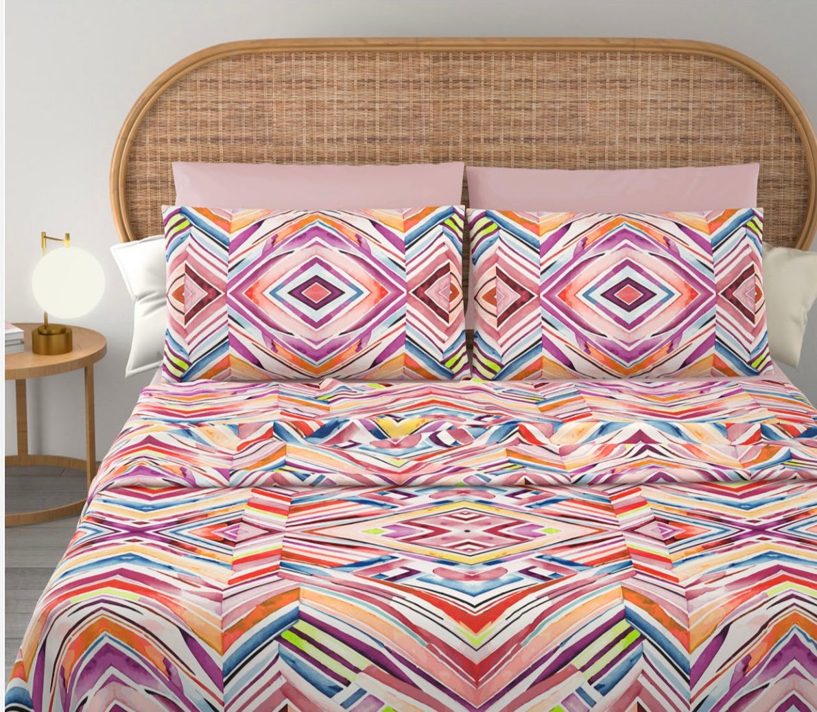 Completo letto singolo stampa digitale 2 Federe COTONIDEA Leonida