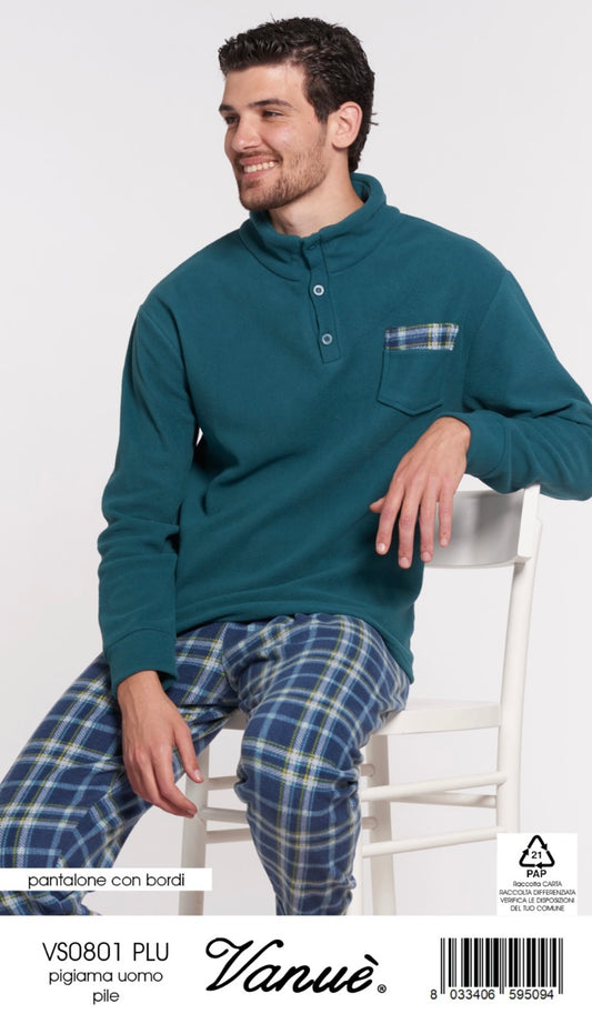 Pigiama uomo coral feece VANUÈ 0801