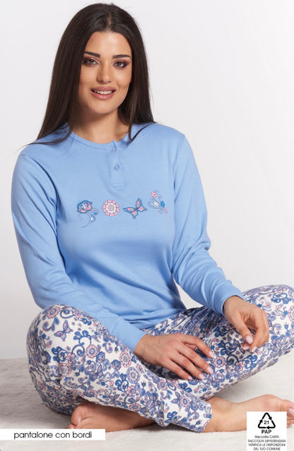 Pigiama donna Vanuè caldo cotone 0659