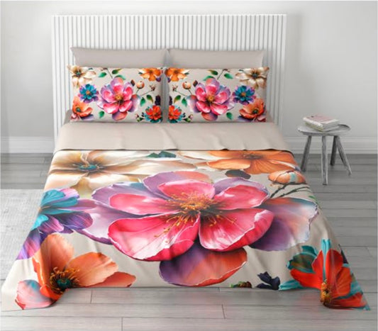 Completo letto matrimoniale stampa digitale 4 federe COTONIDEA Chiara