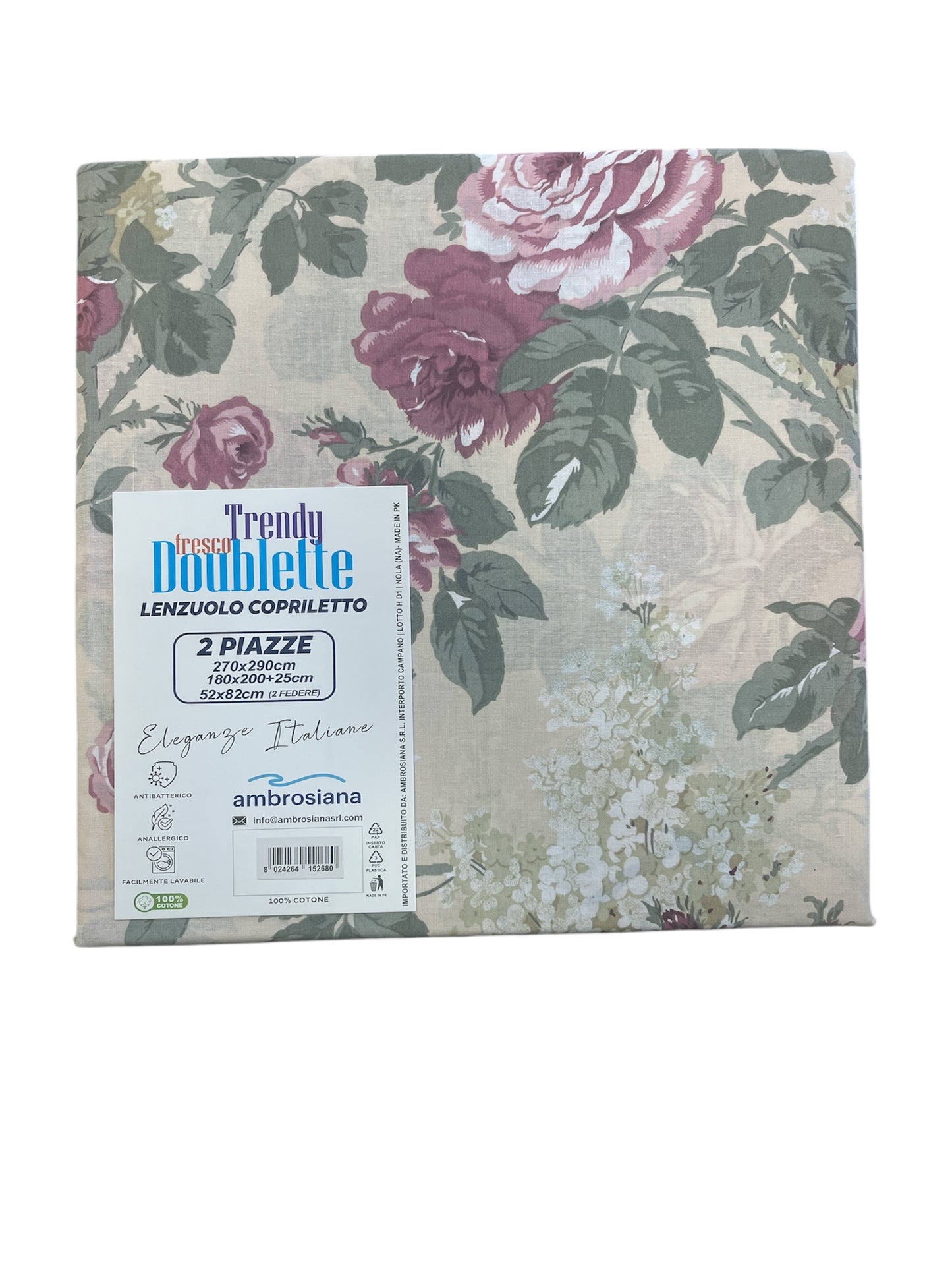 Lenzuolo/copriletto matrimoniale Ambrosiana trendy 05