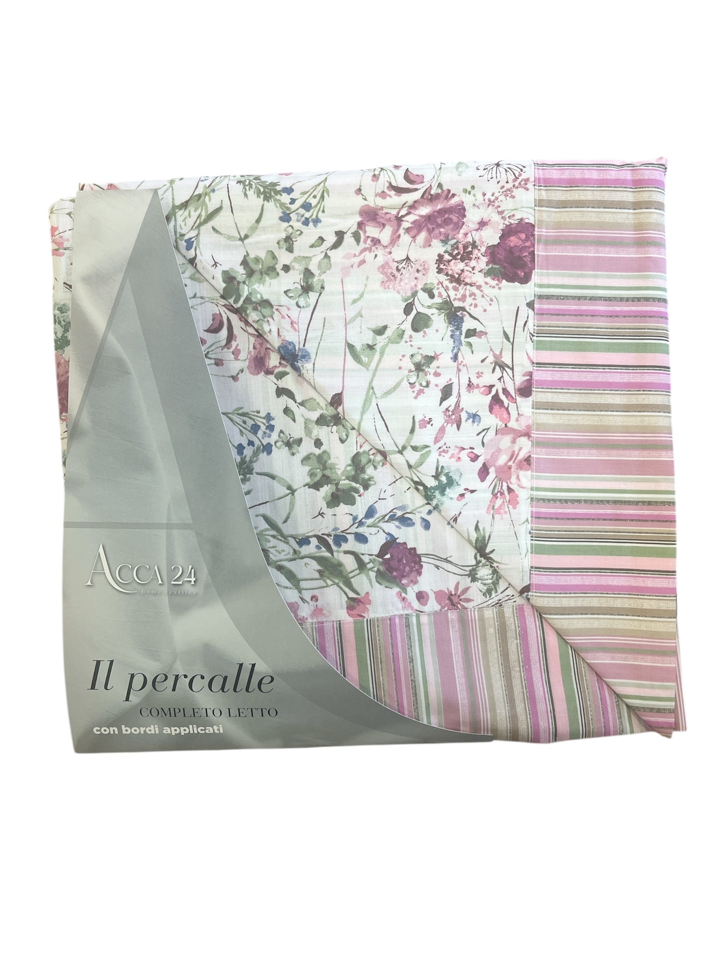 Completo letto Acca24 matrimoniale in percalle Margot