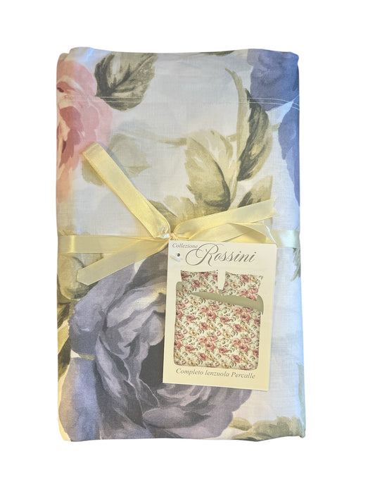 Completo letto matrimoniale percalle ROSSINI