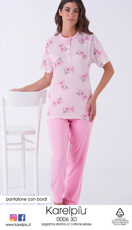 Pigiama donna cotone 3 pezzi Karelpiù 0006